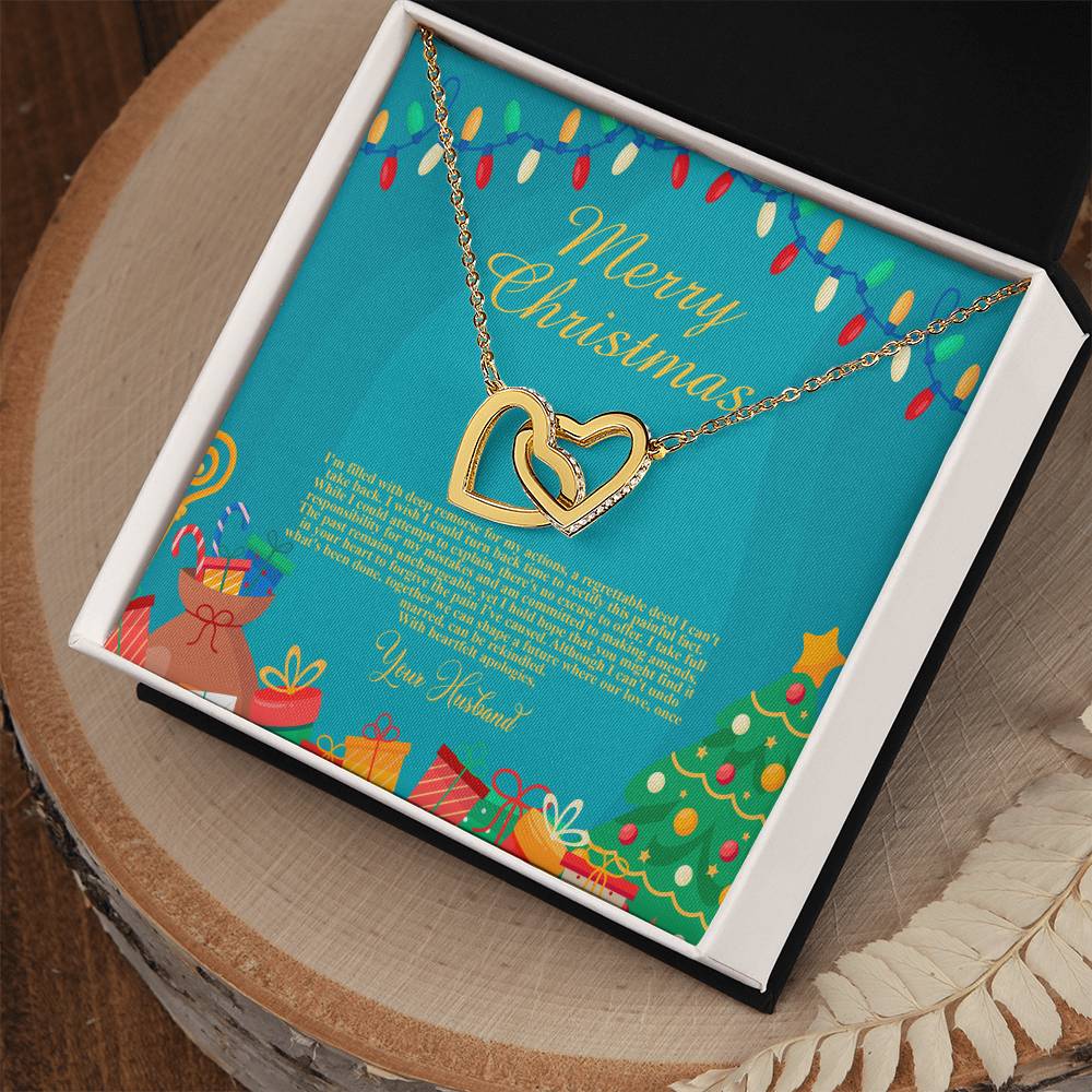 94097c Interlocking Hearts neck, Gift to my Wife with Beautiful Message Card