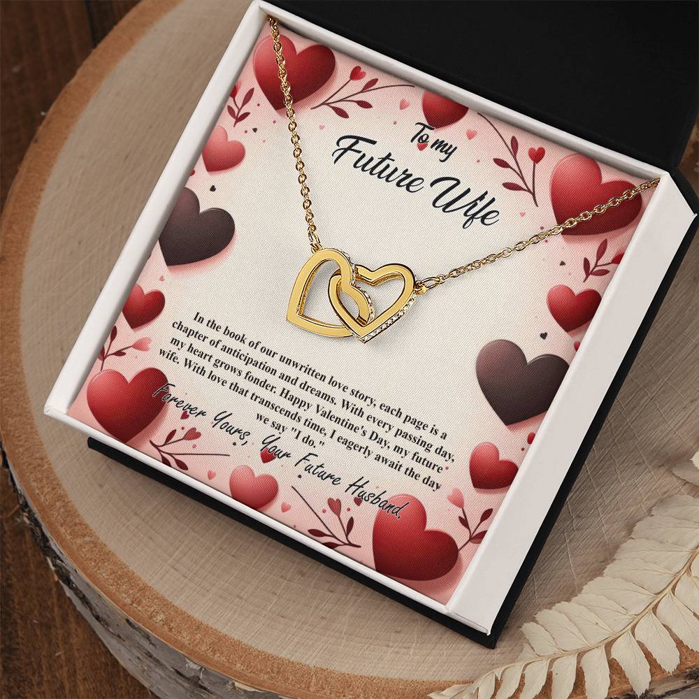 Valentine-st7d Interlocking Hearts Necklace, Gift to my Future Wife with Beautiful Message Card