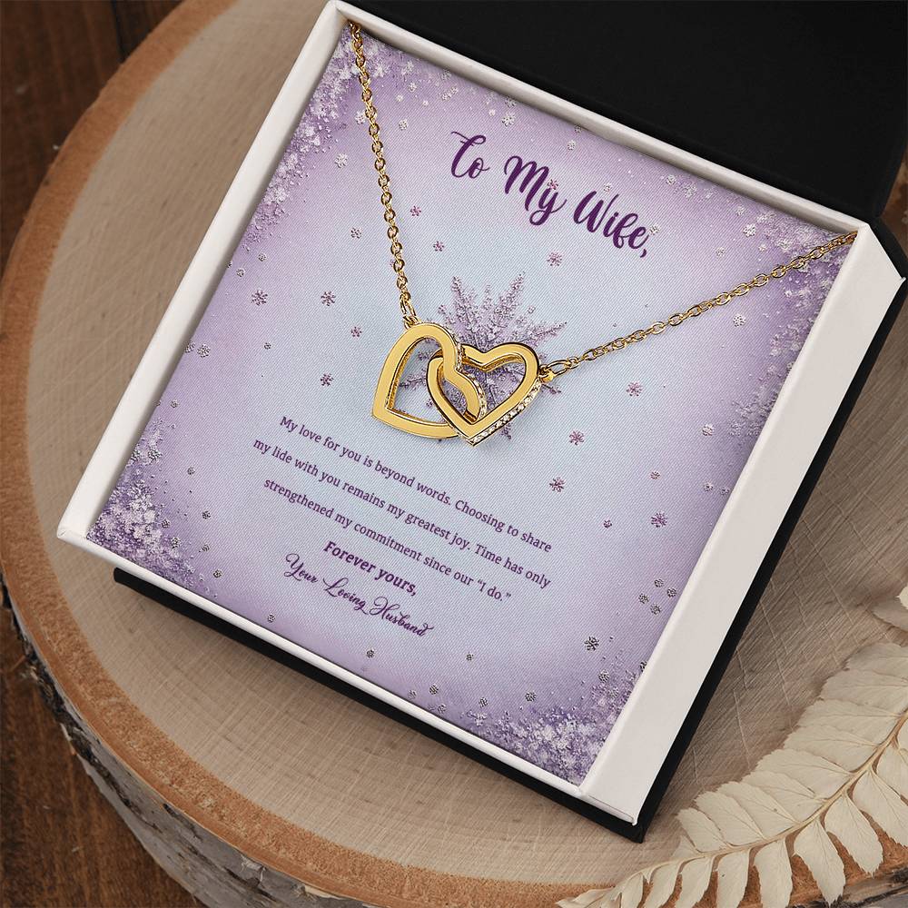 95314 d Interlocking Hearts neck, Gift to my Wife with Beautiful Message Card