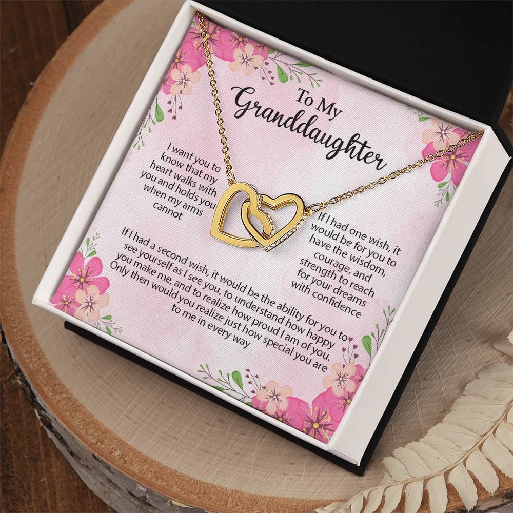 4035 Interlocking Hearts Necklace, Gift to My Granddaughter , with beautiful message card