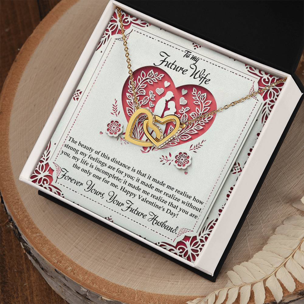 Valentine-st16d Interlocking Hearts Necklace, Gift to my Future Wife with Beautiful Message Card