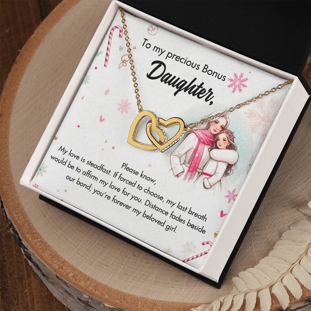 95127-a Interlocking Hearts Necklace, Gift to my Daughter with Beautiful Message Card