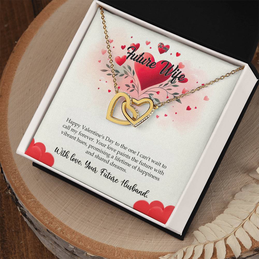 Valentine-st11d Interlocking Hearts Necklace, Gift to my Future Wife with Beautiful Message Card