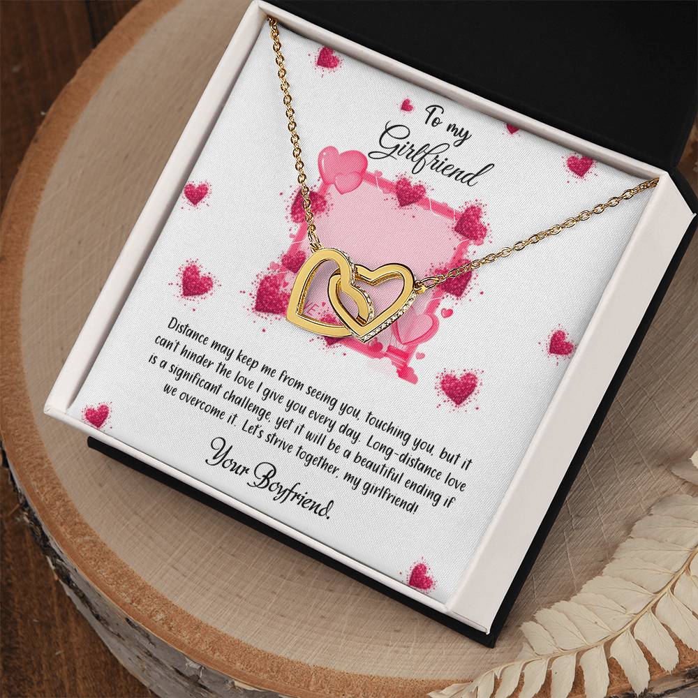 valentine-32d Interlocking Hearts Necklace, Gift to my Future Wife with Beautiful Message Card