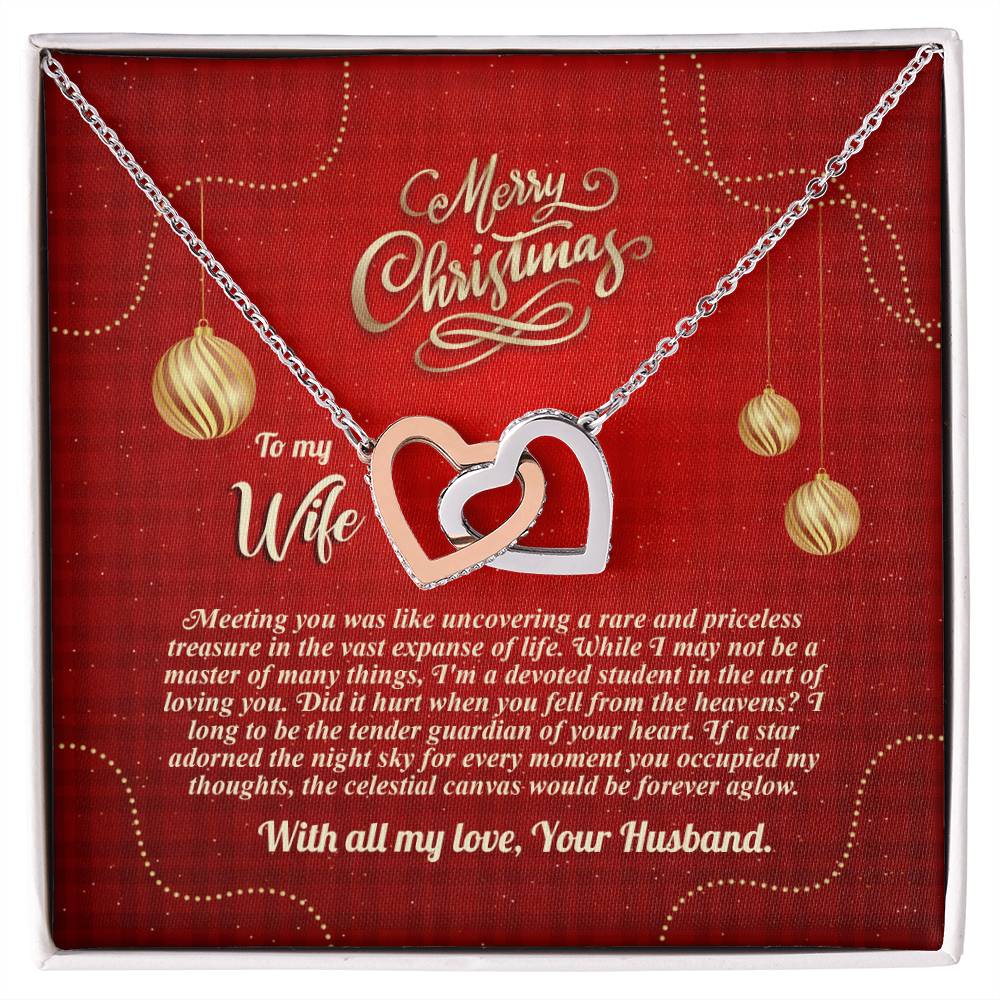 94096b Interlocking Hearts neck, Gift to my Wife with Beautiful Message Card