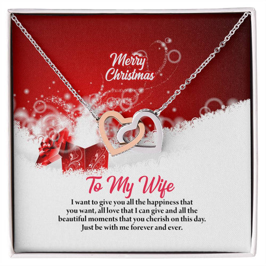 4003 Interlocking Hearts neck, Gift to my Wife with Beautiful Message Card