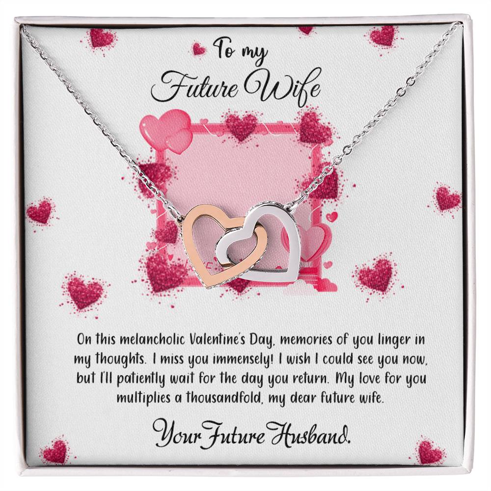 valentine-32a (7) Interlocking Hearts Necklace, Gift to my Wife with Beautiful Message Card