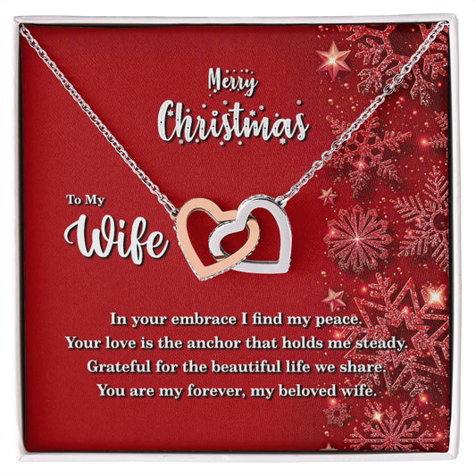 4013 Interlocking Hearts neck, Gift to my Wife with Beautiful Message Card