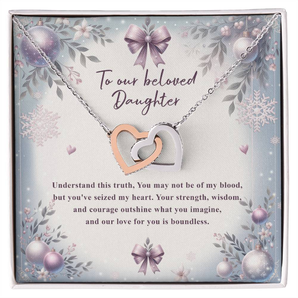 95784 a Interlocking Hearts Necklace, Gift to my Daughter with Beautiful Message Card