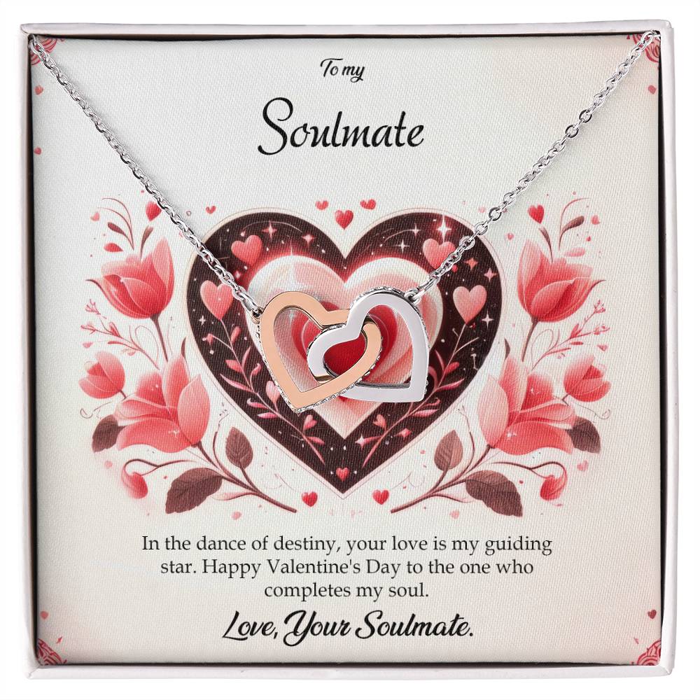 Valentine-st5b Interlocking Hearts neck, Gift to My Soulmate with Message Card