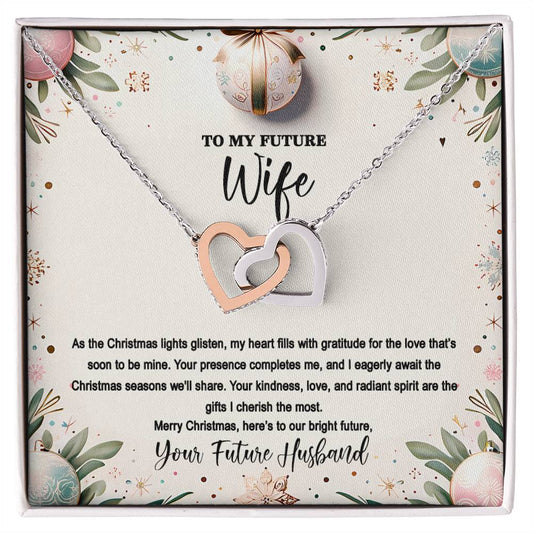 4048(d) Interlocking Hearts Necklace, Gift to my Future Wife with Beautiful Message Card