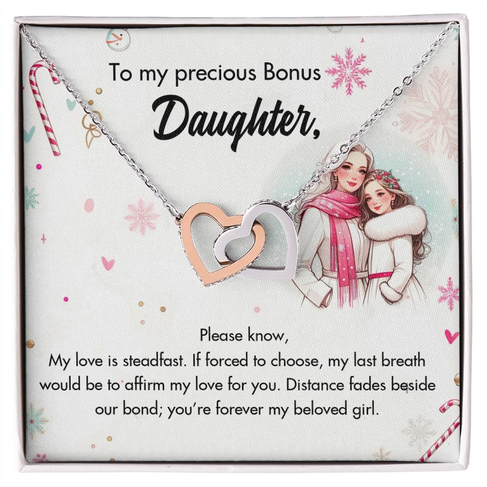 95127-a Interlocking Hearts Necklace, Gift to my Daughter with Beautiful Message Card