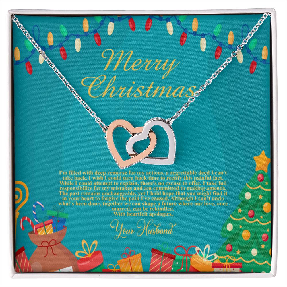 94097c Interlocking Hearts neck, Gift to my Wife with Beautiful Message Card