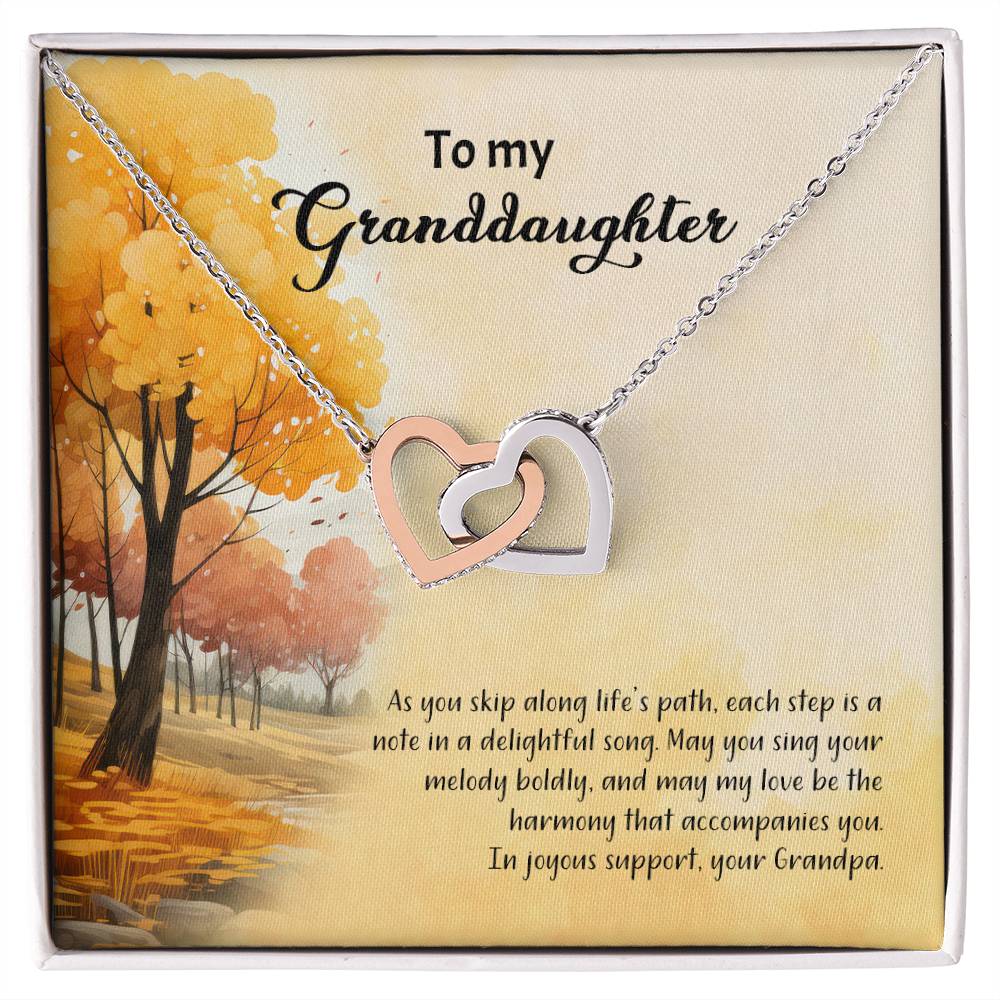 4041d Interlocking Hearts Necklace, Gift to My Granddaughter , with beautiful message card