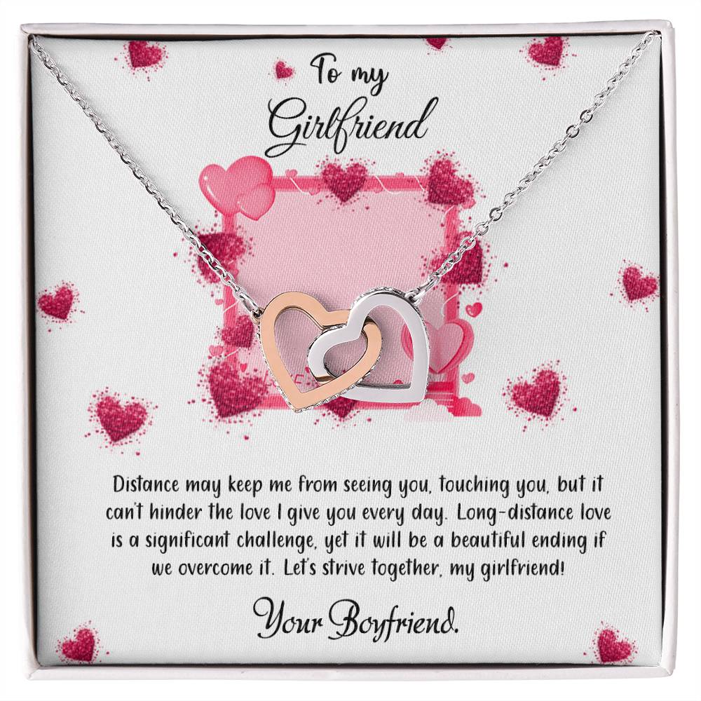 valentine-32d Interlocking Hearts Necklace, Gift to my Future Wife with Beautiful Message Card