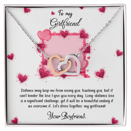 valentine-32d Interlocking Hearts Necklace, Gift to my Future Wife with Beautiful Message Card