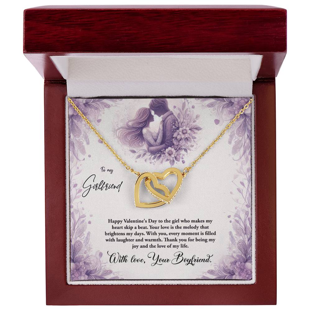 Valentine-st10c Interlocking Hearts Necklace, Gift to my Girlfriend with Beautiful Message Card