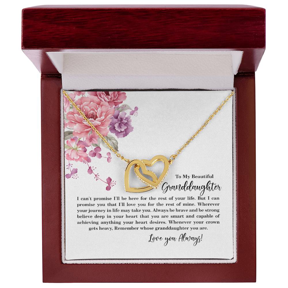 4027c Interlocking Hearts Necklace, Gift to My Granddaughter , with beautiful message card