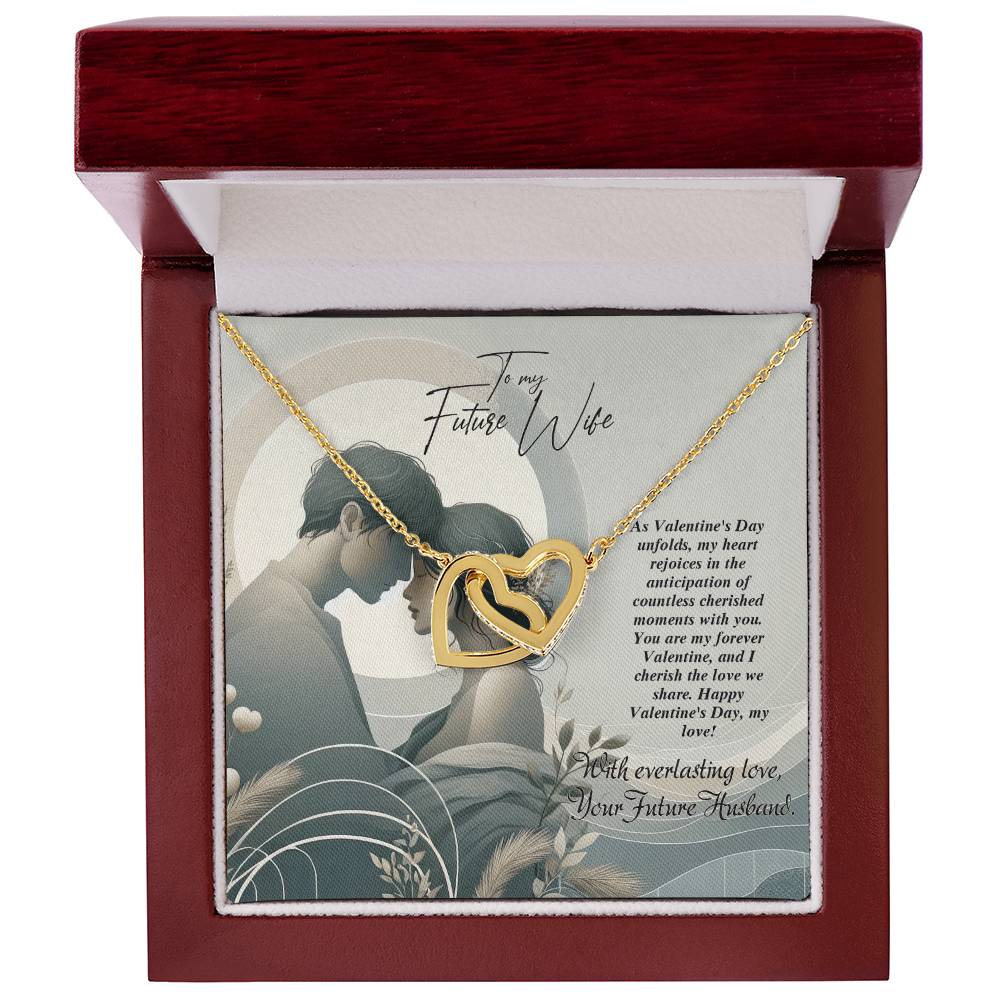 Valentine-st22d Interlocking Hearts Necklace, Gift to my Future Wife with Beautiful Message Card