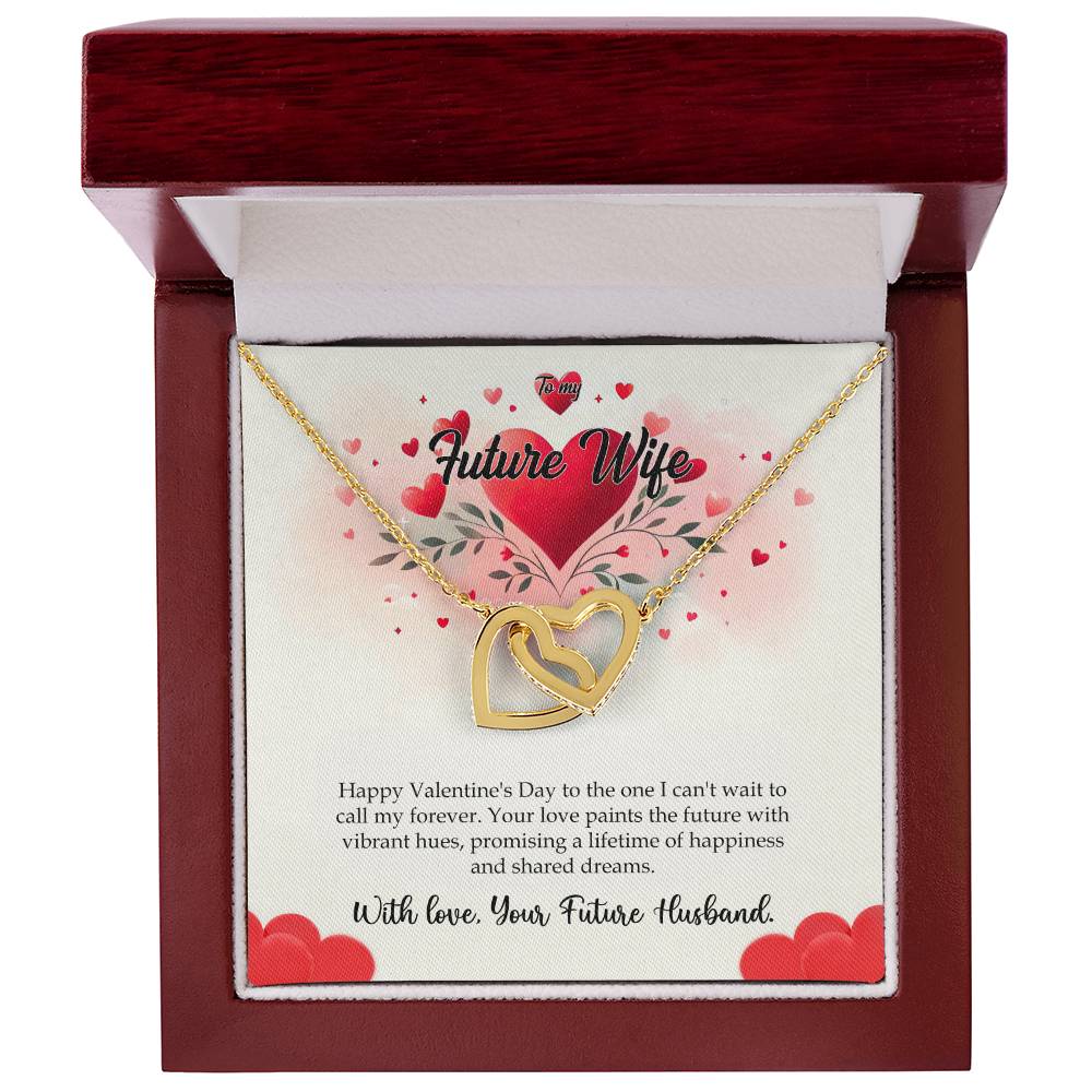 Valentine-st11d Interlocking Hearts Necklace, Gift to my Future Wife with Beautiful Message Card