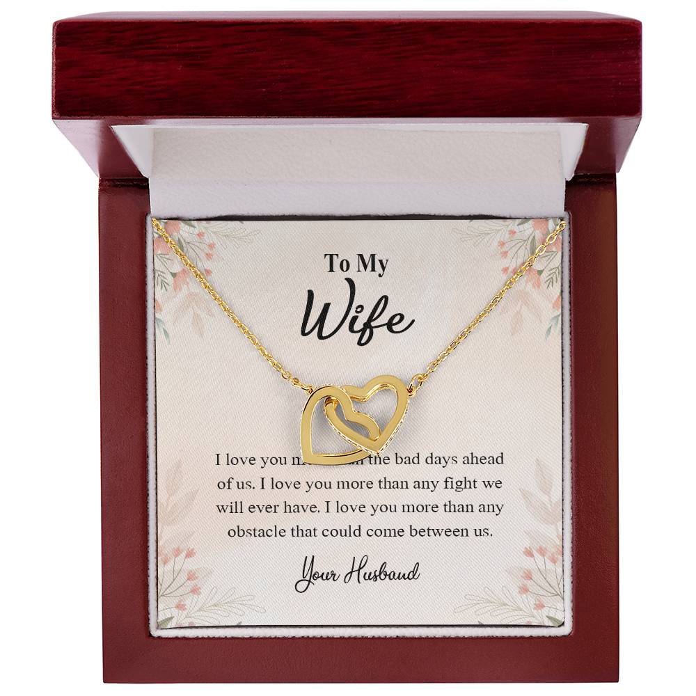 4025a Interlocking Hearts neck, Gift to my Wife with Beautiful Message Card