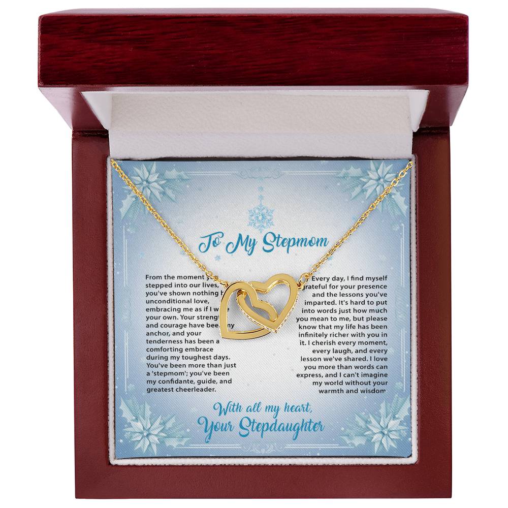 95315 a Interlocking Hearts Necklace, Gift to my Stepmom with Beautiful Message Card