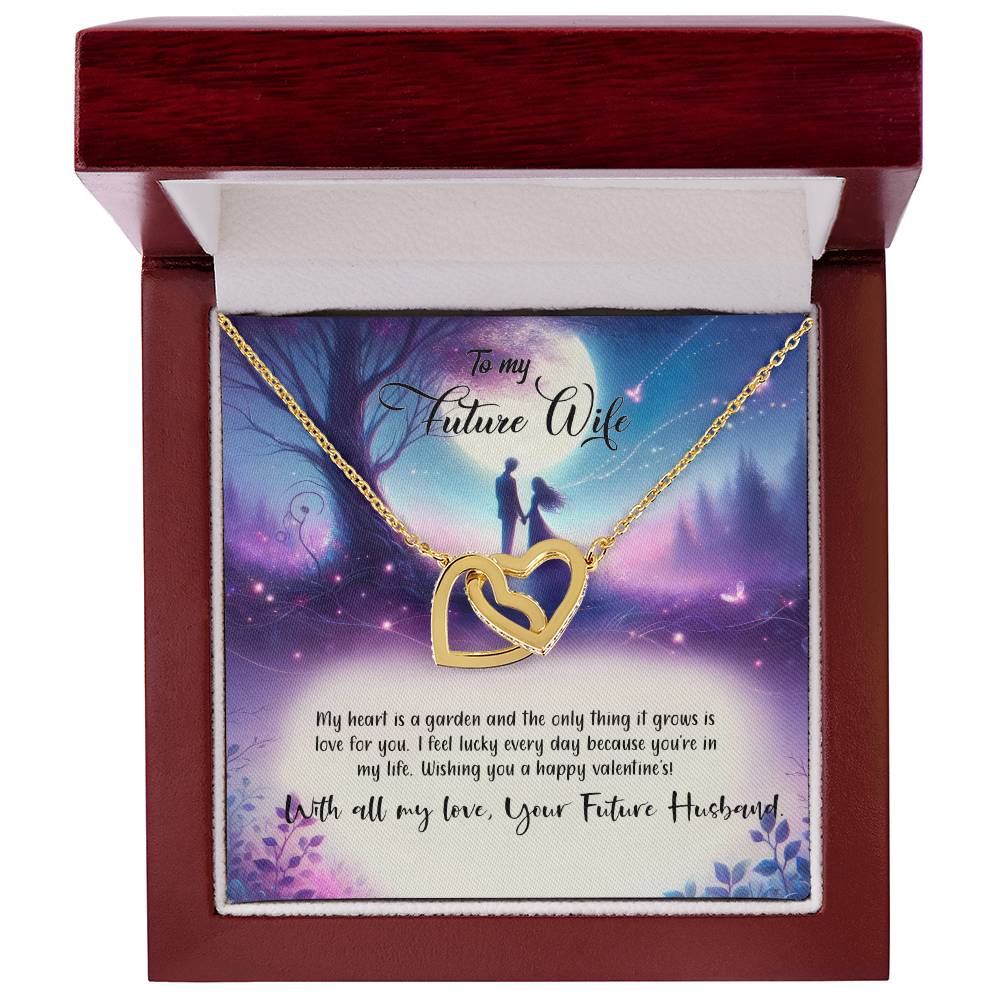 Valentine-st19d Interlocking Hearts Necklace, Gift to my Future Wife with Beautiful Message Card