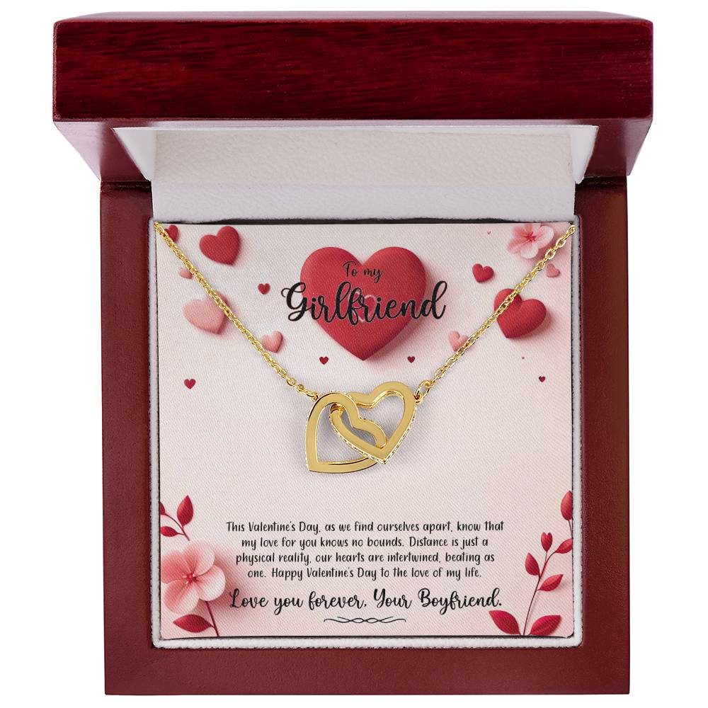 Valentine-st6c Interlocking Hearts Necklace, Gift to my Girlfriend with Beautiful Message Card