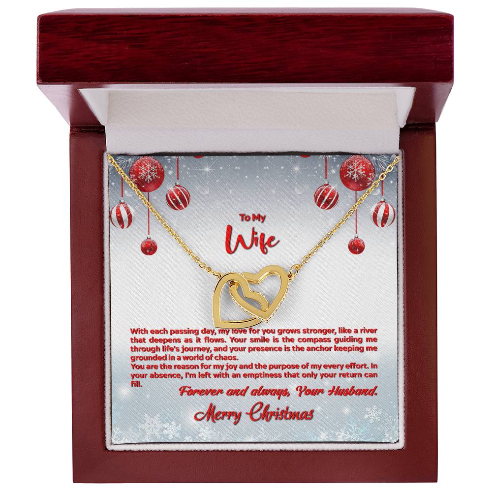 4012a Interlocking Hearts neck, Gift to my Wife with Beautiful Message Card