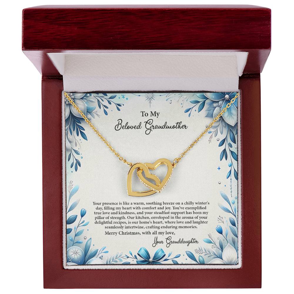 4050c Interlocking Hearts Necklace, Gift to my Grandma with Beautiful Message Card