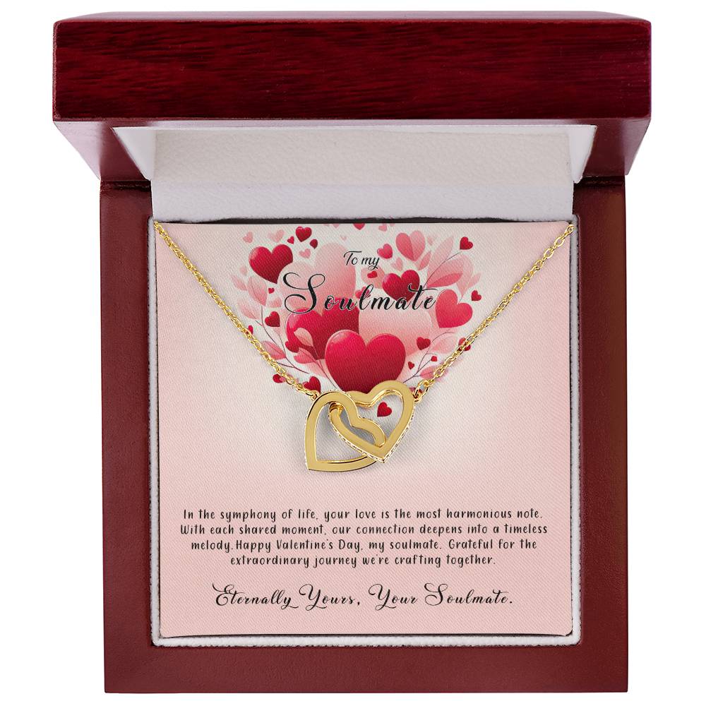 Valentine-st8b Interlocking Hearts neck, Gift to My Soulmate with Message Card