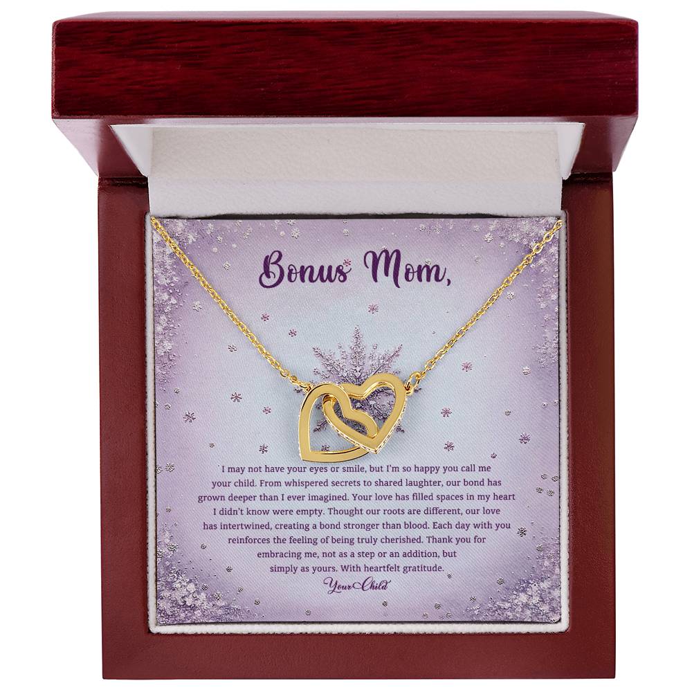 95314 a Interlocking Hearts Necklace, Gift to my Stepmom with Beautiful Message Card