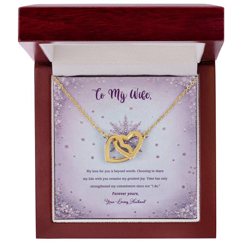 95314 d Interlocking Hearts neck, Gift to my Wife with Beautiful Message Card