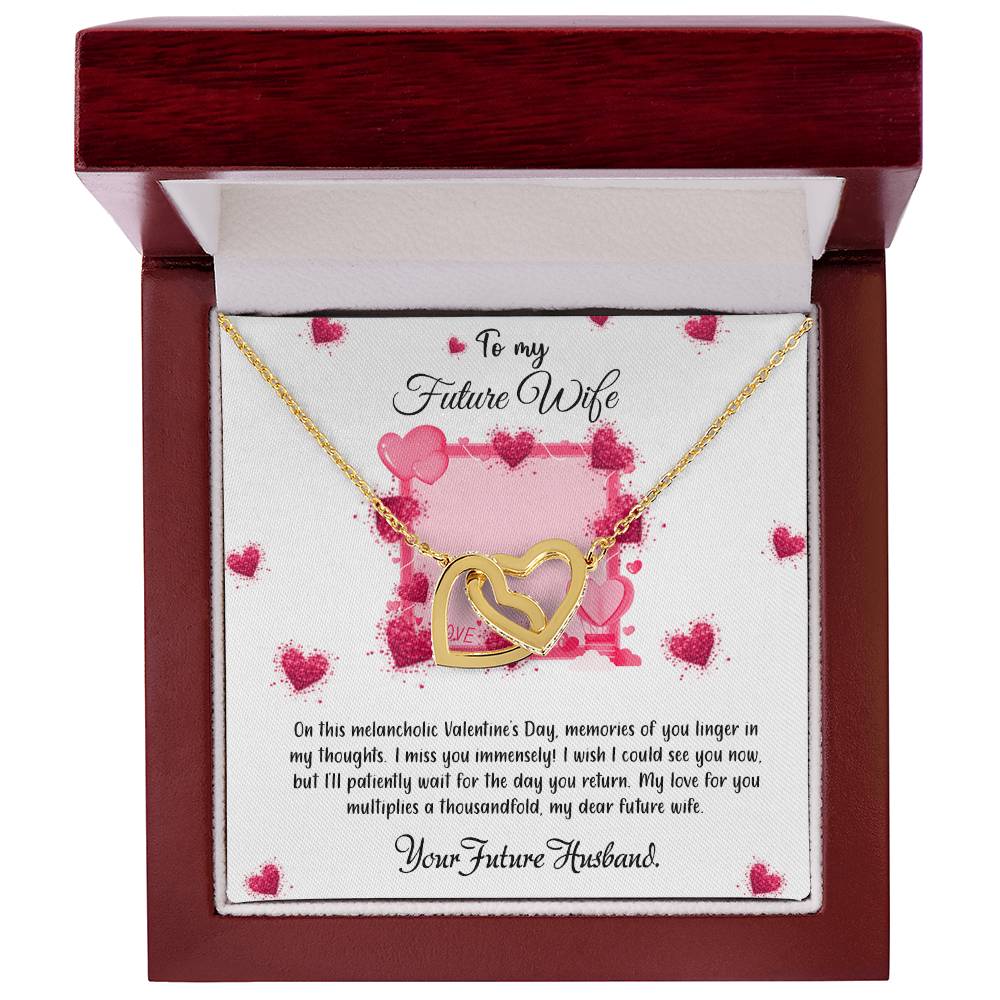 valentine-32a (7) Interlocking Hearts Necklace, Gift to my Wife with Beautiful Message Card