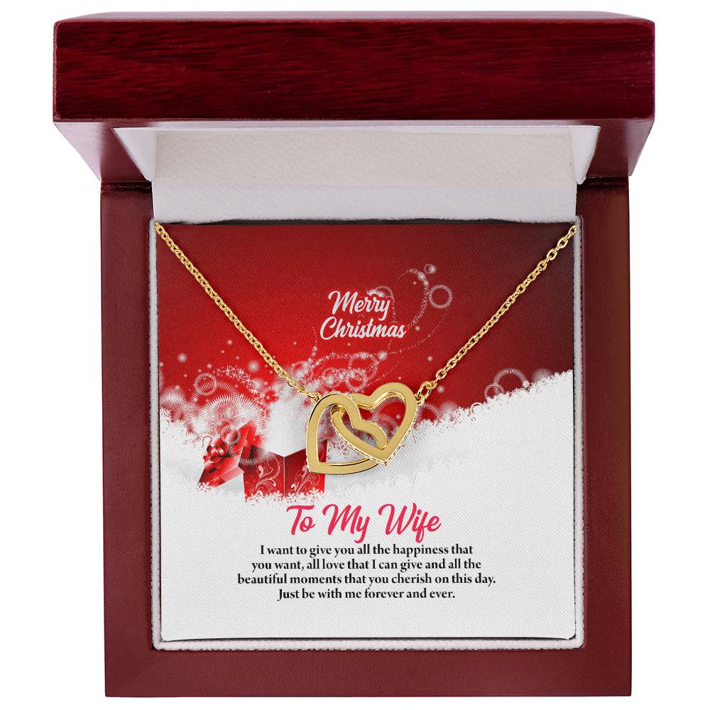 4003 Interlocking Hearts neck, Gift to my Wife with Beautiful Message Card