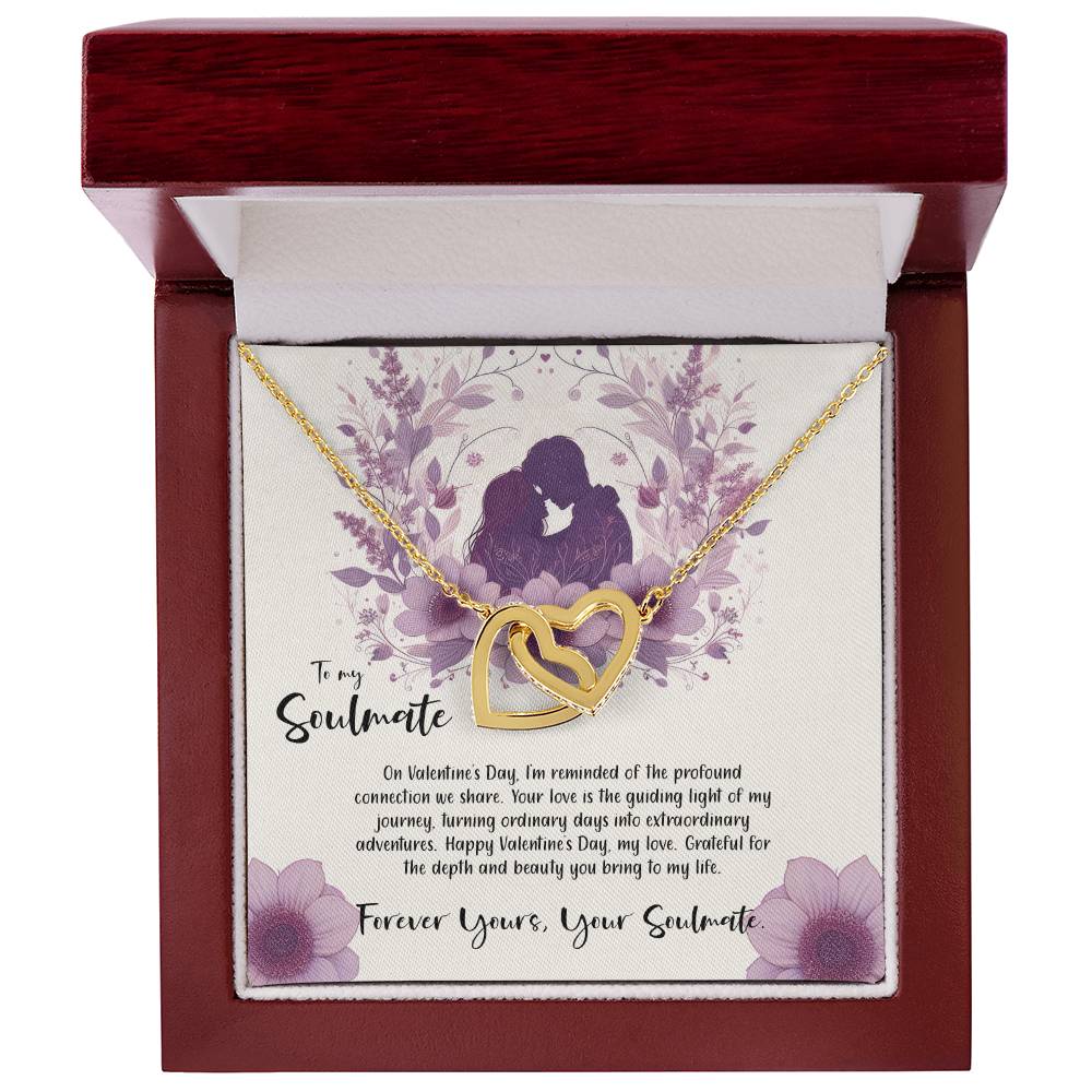 Valentine-st9b Interlocking Hearts neck, Gift to My Soulmate with Message Card