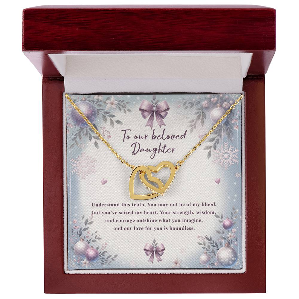 95784 a Interlocking Hearts Necklace, Gift to my Daughter with Beautiful Message Card