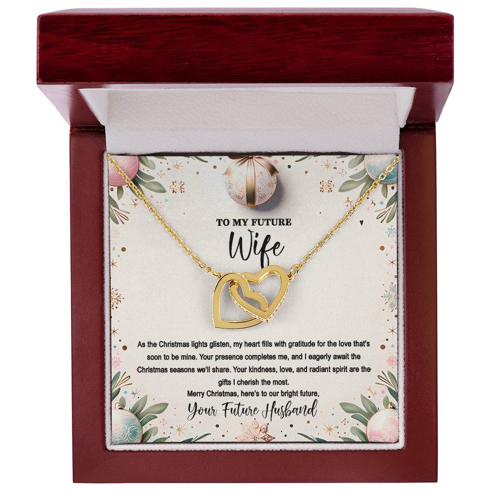 4048(d) Interlocking Hearts Necklace, Gift to my Future Wife with Beautiful Message Card