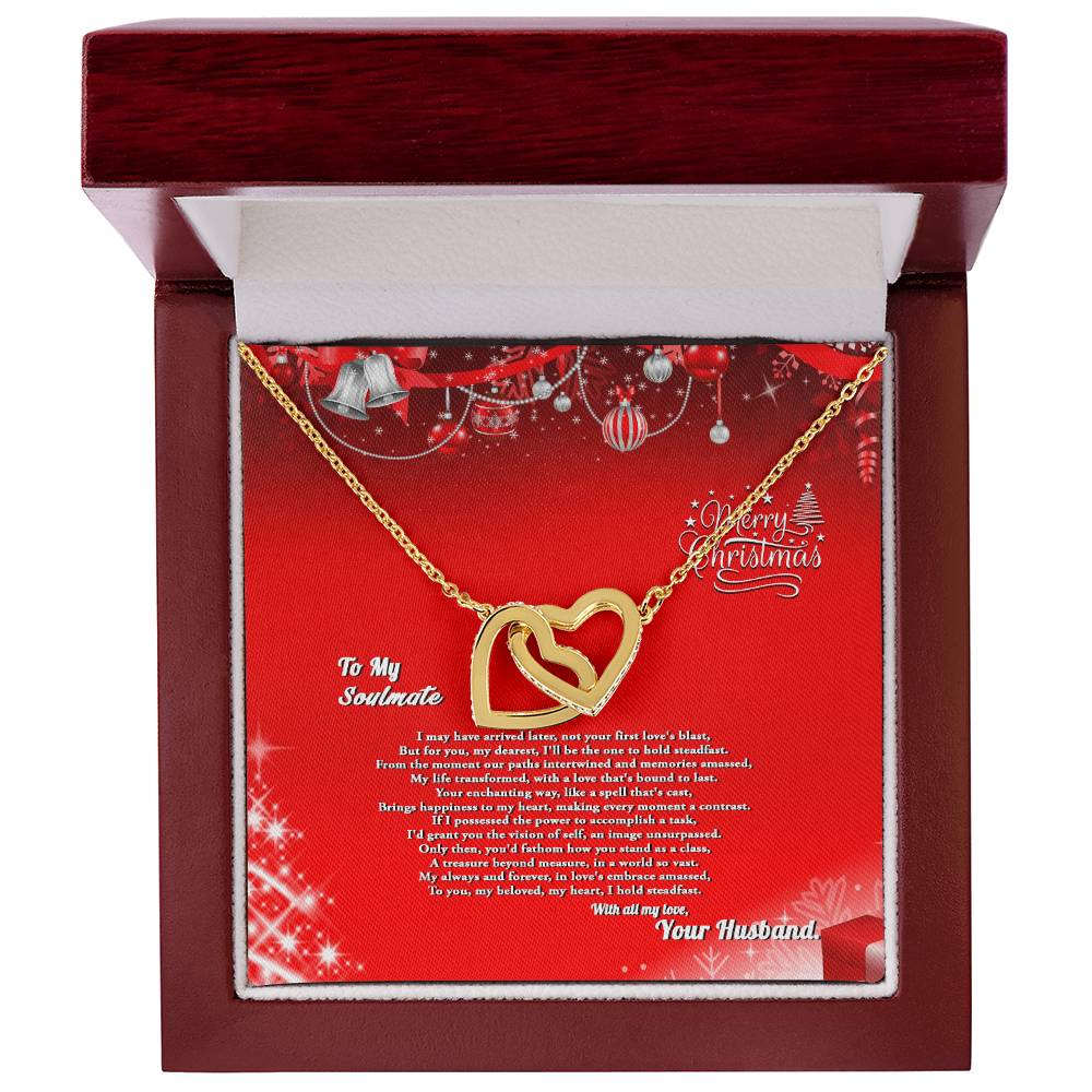 4007a Interlocking Hearts neck, Gift to My Soulmate with Message Card