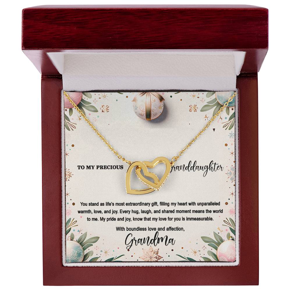 4048(b) Interlocking Hearts Necklace, Gift to My Granddaughter , with beautiful message card