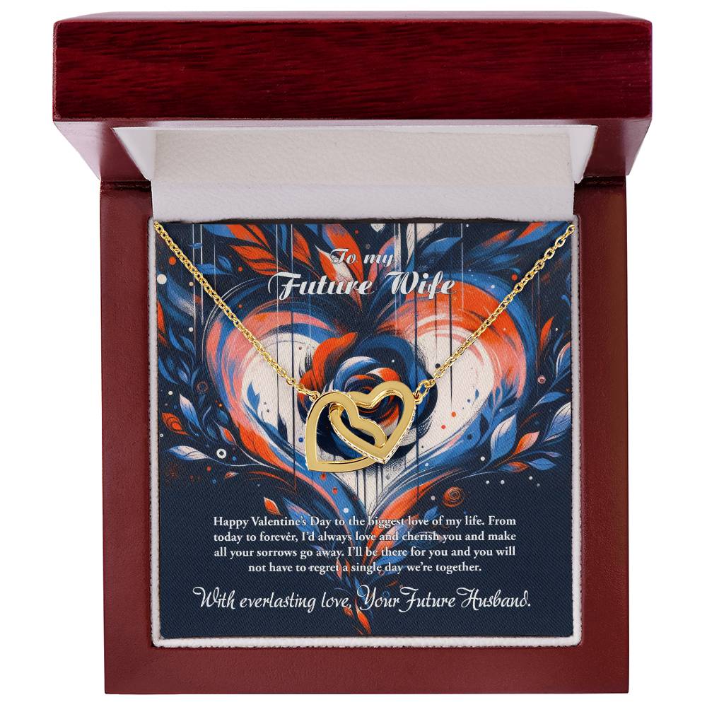 Valentine-st24d Interlocking Hearts Necklace, Gift to my Future Wife with Beautiful Message Card