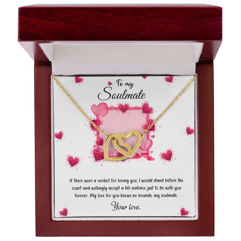 valentine-32c Interlocking Hearts Necklace, Gift to my Girlfriend with Beautiful Message Card