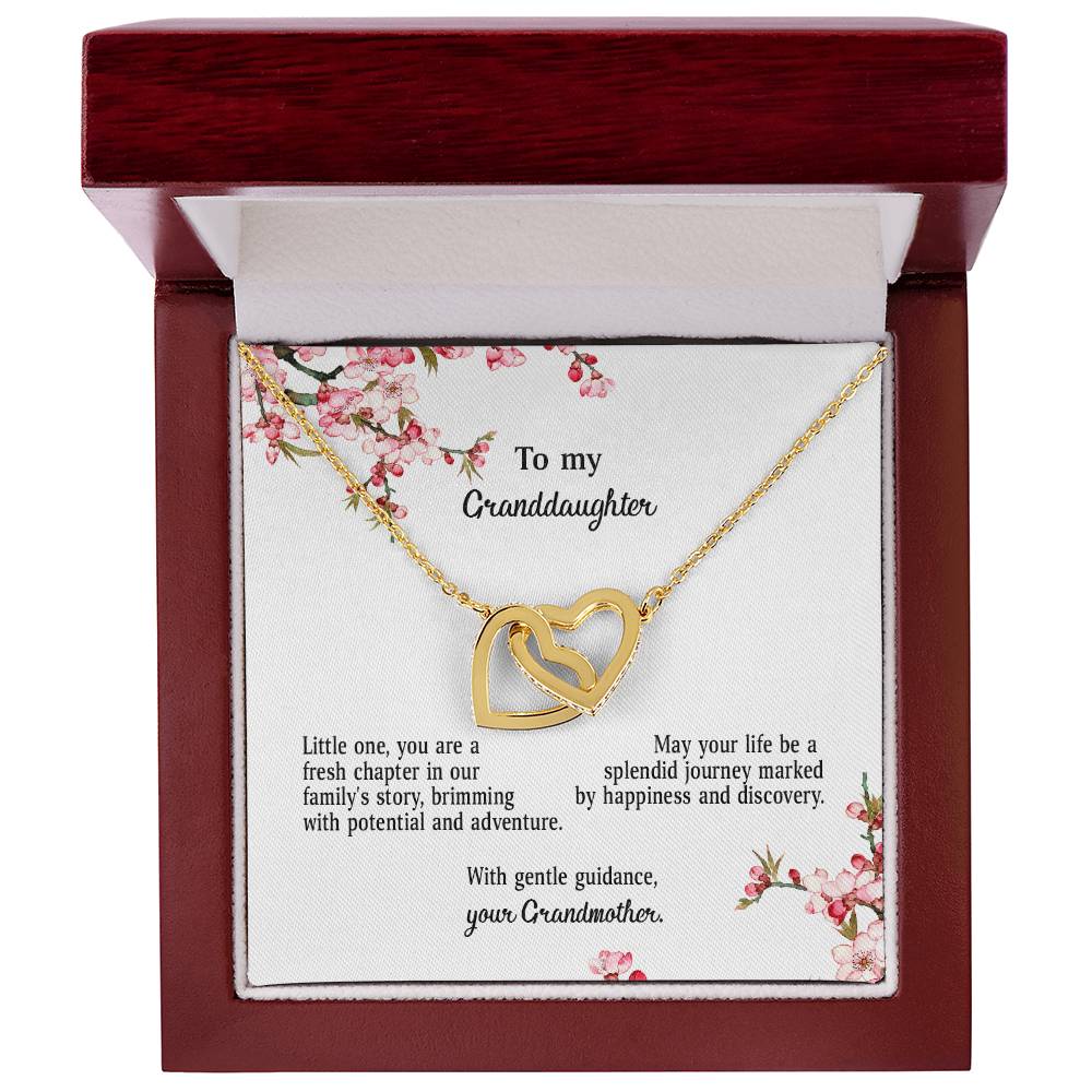 4039d Interlocking Hearts Necklace, Gift to My Granddaughter , with beautiful message card