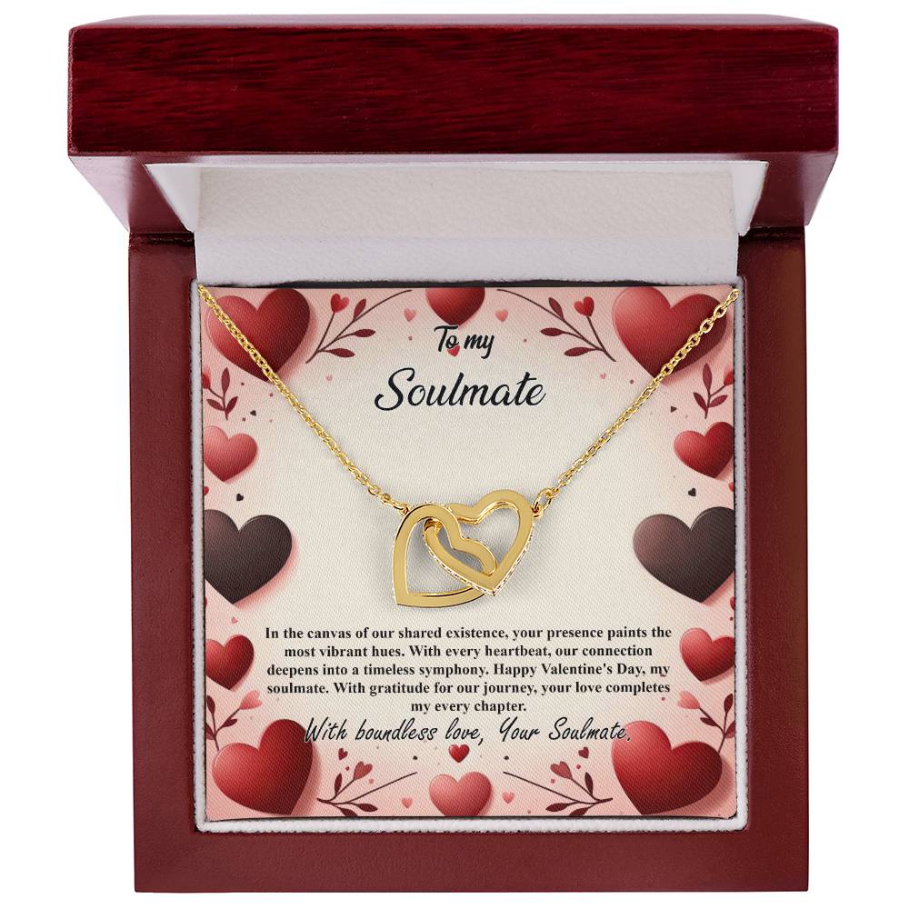 Valentine-st7b Interlocking Hearts neck, Gift to My Soulmate with Message Card