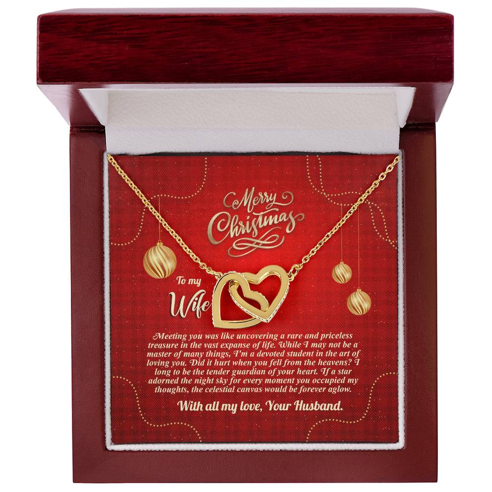 94096b Interlocking Hearts neck, Gift to my Wife with Beautiful Message Card