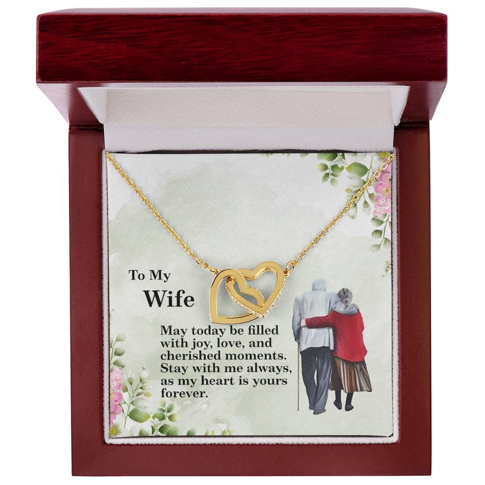 4028 Interlocking Hearts neck, Gift to my Wife with Beautiful Message Card