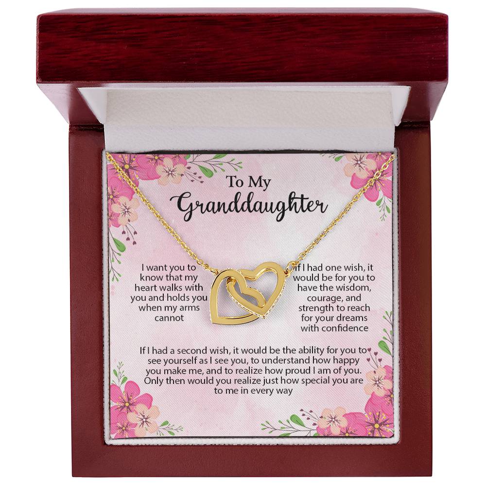 4035 Interlocking Hearts Necklace, Gift to My Granddaughter , with beautiful message card