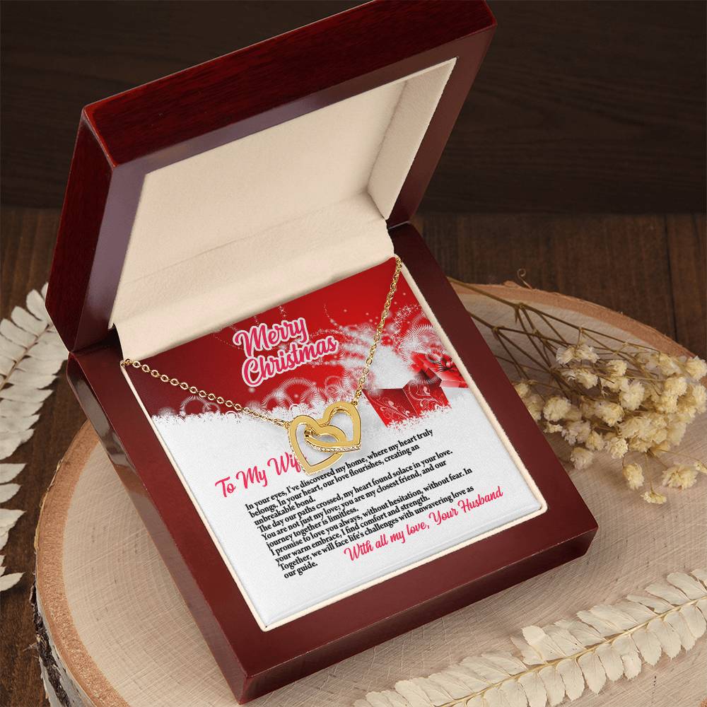 4003a Interlocking Hearts neck, Gift to my Wife with Beautiful Message Card