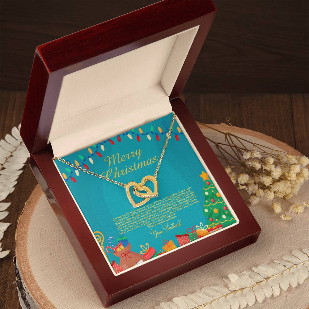 94097c Interlocking Hearts neck, Gift to my Wife with Beautiful Message Card