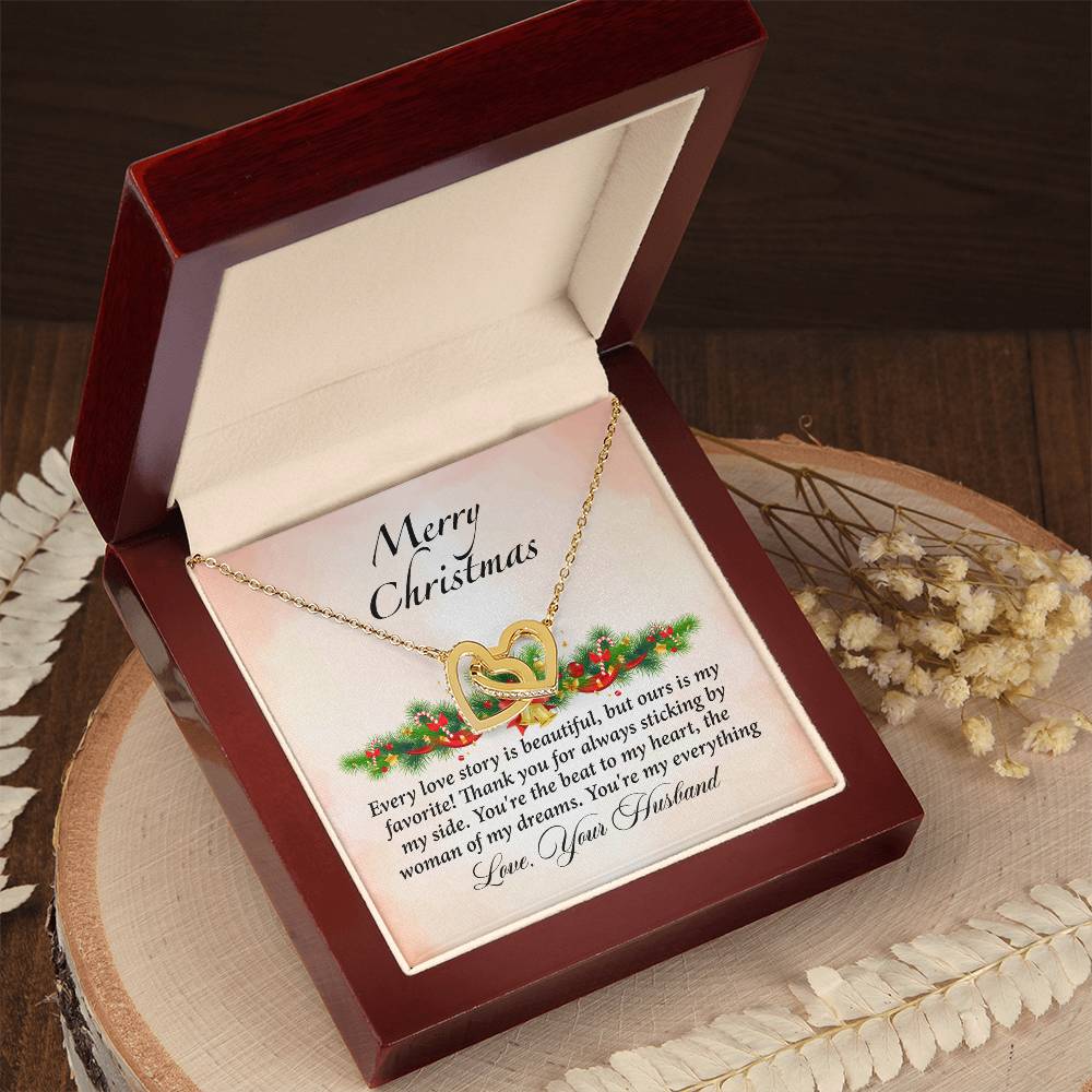 4009 Interlocking Hearts neck, Gift to My Soulmate with Message Card